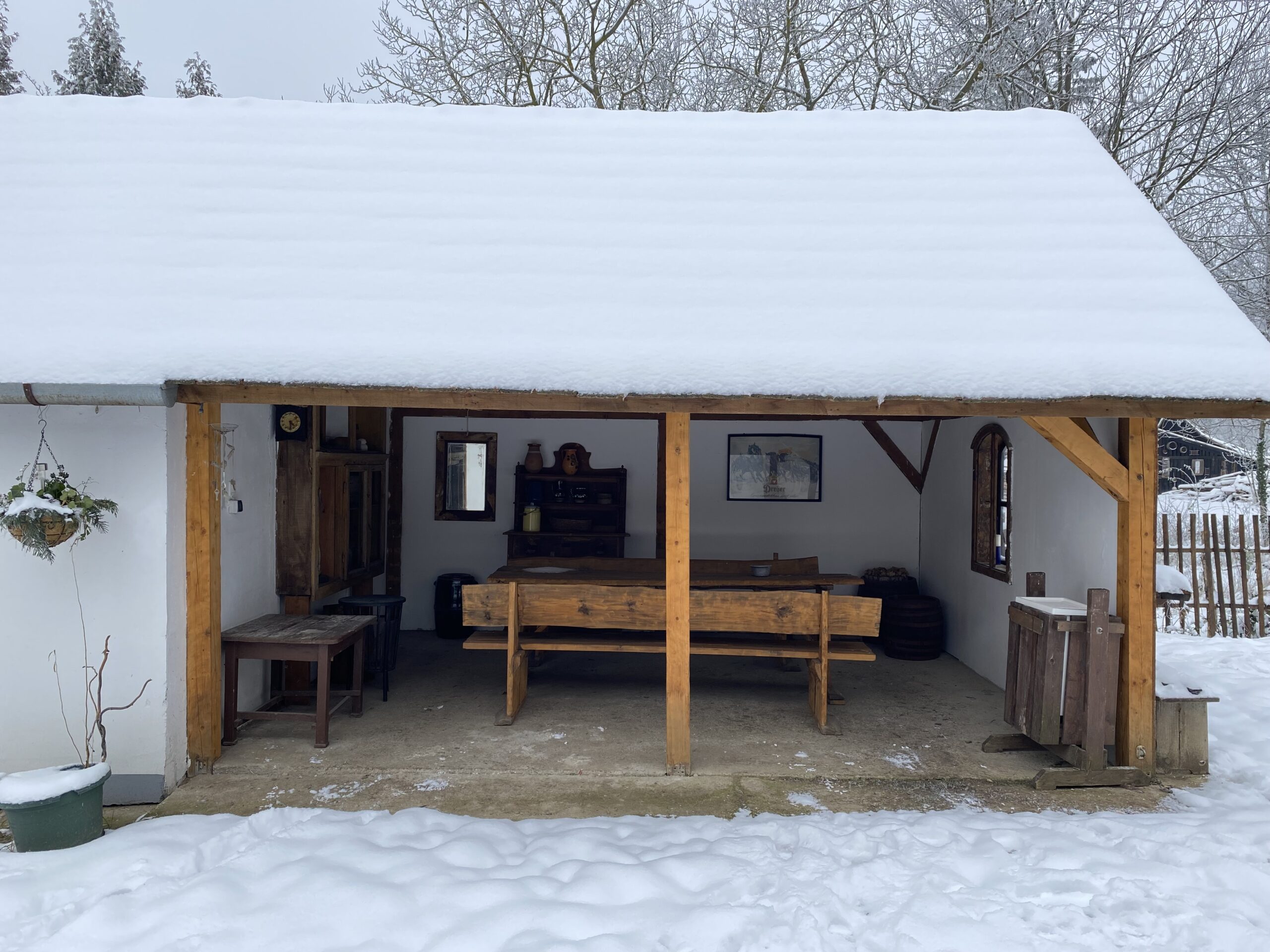 Ducsai ház terasz télen